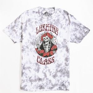 Zumiez  Dertha Grey & White Tie Dye T-Shirt Lurking Class Sketchy Tank medium